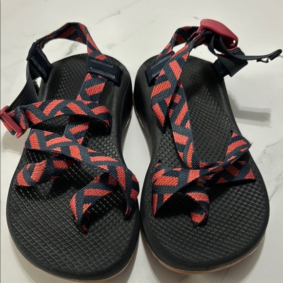 Chaco Black and Red Sandals - Picture 1 of 4